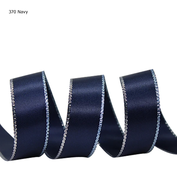 silver edge satin ribbon 370