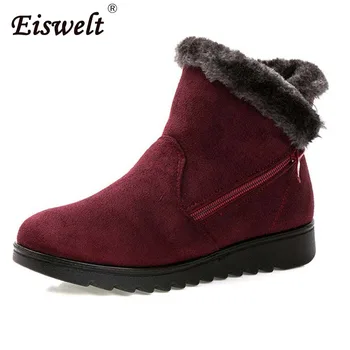 

EISWELT Women Ankle Boots New Fashion Waterproof Wedge Platform Winter Warm Snow Boots Shoes for Female Snow Boots Autumn