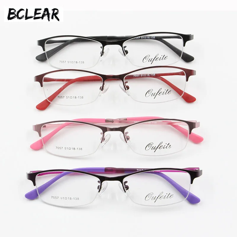 BCLEAR, новые дизайнерские женские оправы для очков, прозрачные Модные оптические очки, оправа для женщин, сплав, полуоправа, очки, 4 цвета