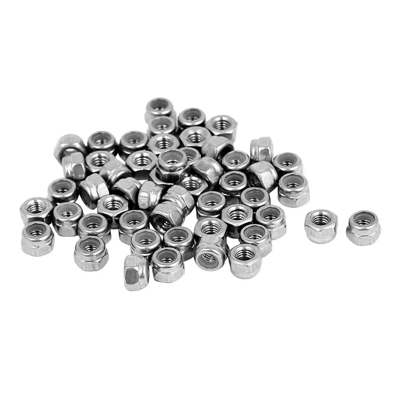 New M3 X 0 5mm Stainless Steel Nylock Nylon Insert Hex Lock Nuts 50pcs