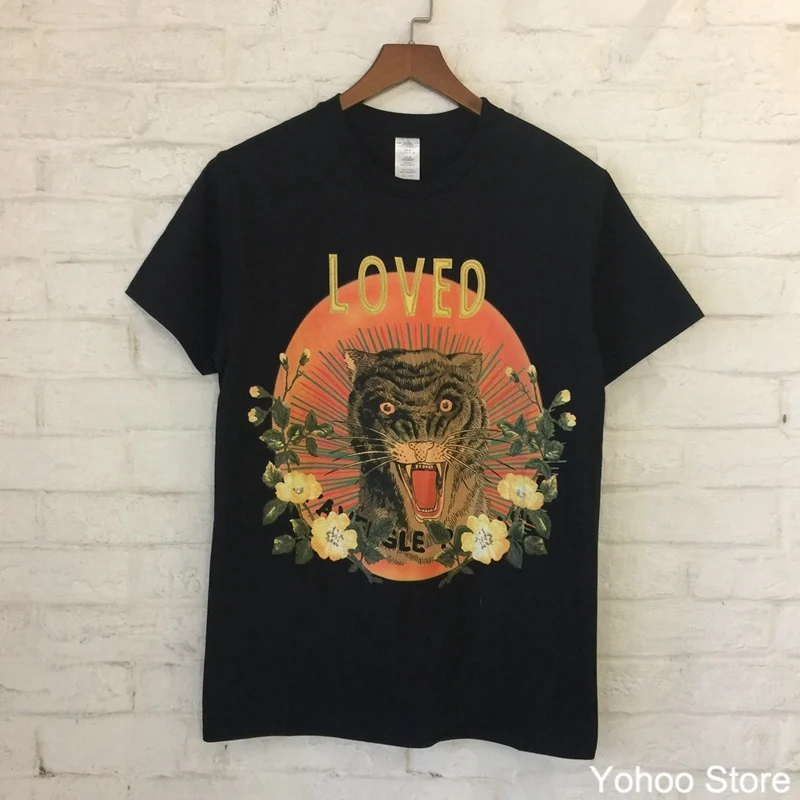 Brand Fashion Unique Tiger Printed Design Men Women T-Shirts Popular Cotton Summer Casual Hip Hop Top tee Streetwear Clothes | Мужская