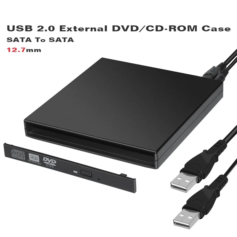 Maikou 12,7 мм USB 2,0 Внешний DVD/cd-rom чехол для ноутбука Настольный ПК оптический диск SATA для SATA внешний корпус для DVD