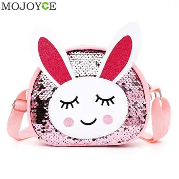 

Cute PU Leather Coin Purse Rabbit Sequin Mini Messenger Bag Handbag Crossbody Bag for Girl Shoulder Bags