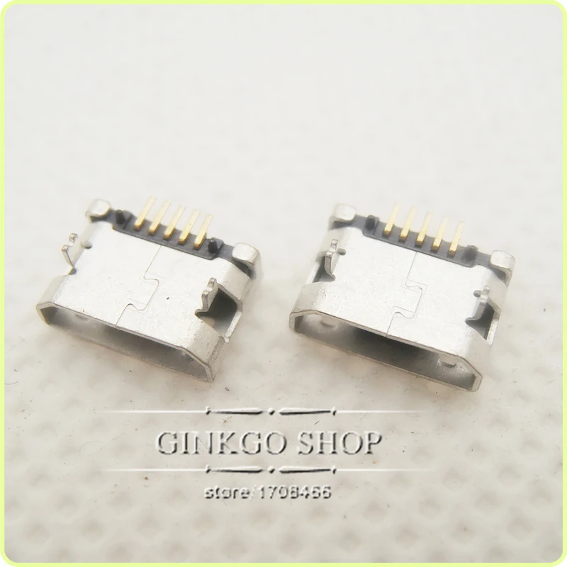 50 шт./лот Micro USB 5 Pin Женский Jack Разъем