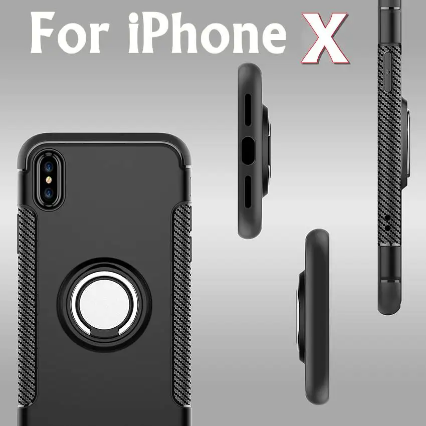 Zerosky Armor чехол для iPhone10 X Автомобильный держатель Магнитный кронштейн на присоске ударопрочный телефон чехол для iPhone 10