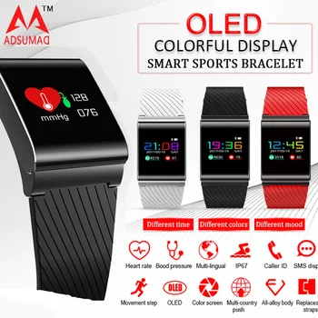 

ADSUMAD x9-pro sports Smart Bracelet watch wristband passometer blood pressure Fitness Tracker LED Screen IP67