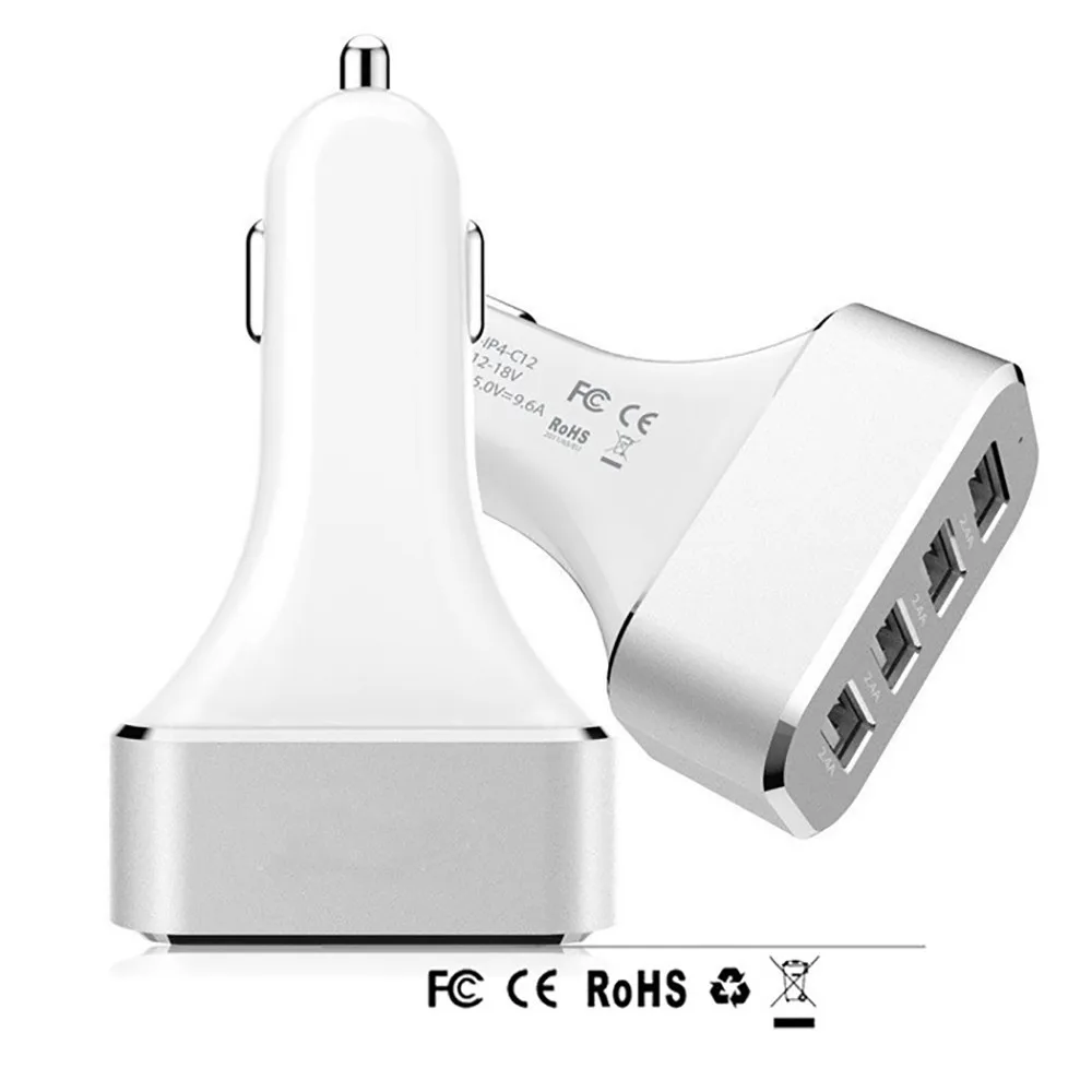 Автомобильное зарядное устройство 9.6A 48 W 4 с usb-портом, светодиодная Быстрый автомобильное зарядное устройство для смартфона планшета автомобильные адаптеры и кабели C8111