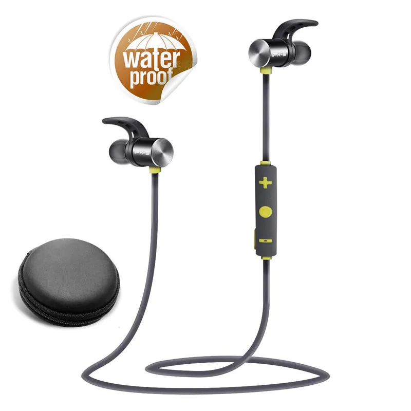 Цвет: желтый Супер бас Bluetooth 4,1 IPX-5 водонепроницаемые спортивные наушники 8 часов работы от батареи с магнитным дизайном шумоподавления - Цвет: Цвет: желтый