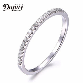 

DUPUY Danity Wedding Ring Half Eternity Pave Diamonds Ring Match Ring 14K White Gold Ring Bridal Band Promise Band B0001D