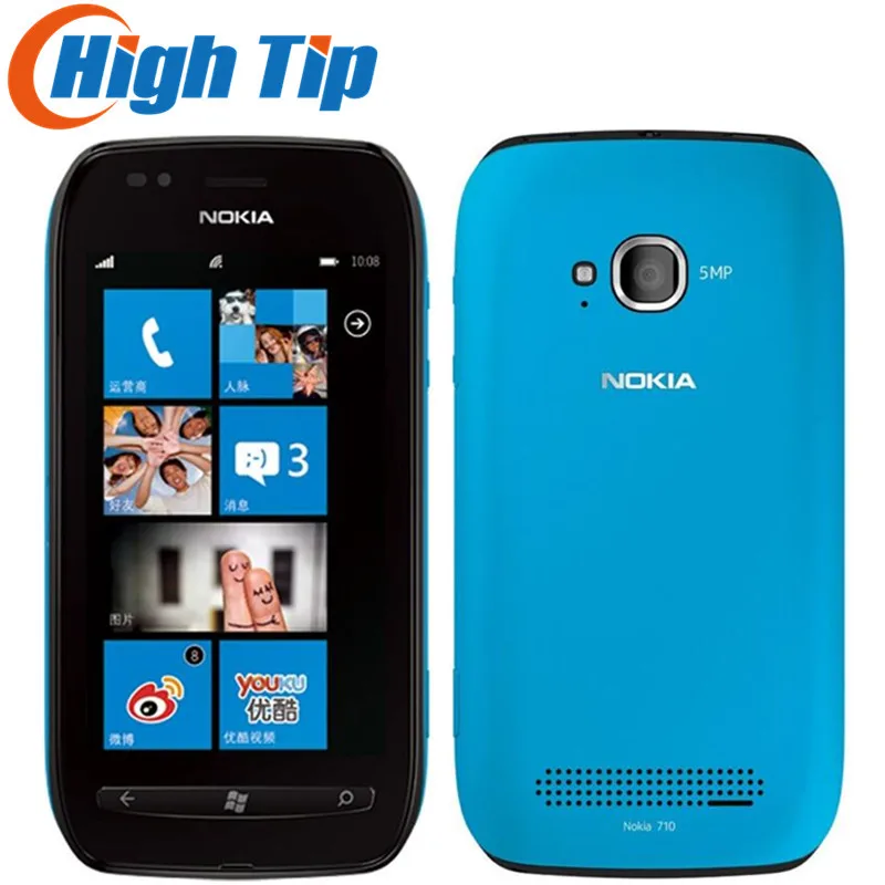 Оригинальный разблокирована Nokia Lumia 710 Mobile телефон WI-FI 3g gps 5MP 3,7 ''сенсорный экран 8 ГБ Внутренний накопитель Восстановленный Бесплатная