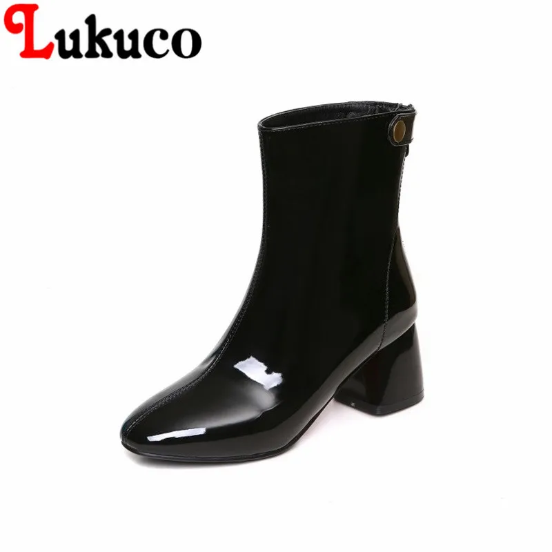 

2018 New fashion style Round Toe shoes size 34-47 Patent Leather Boots high quality low price super bargain women boots