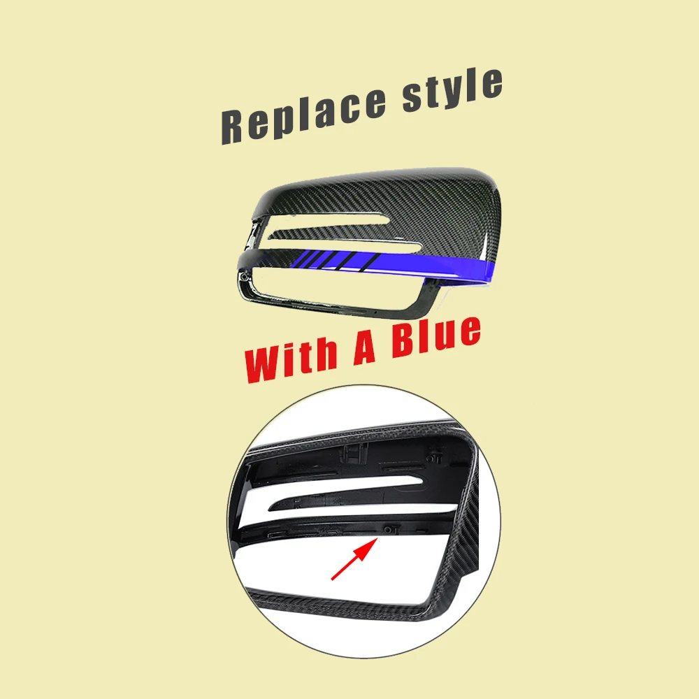 Replace With A Blue S Class углеродного волокна автомобиля боковое зеркало крышки для Mercedes Benz W221 2009-2013 - Цвет: Replace With A Blue