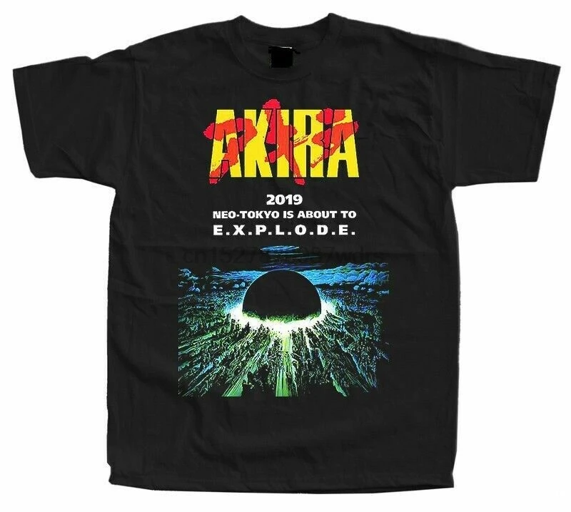 

Akira 1988 4 Prints T-Shirt Black Sizes S-3Xl 100% Cotton Japanese Manga KOtomo