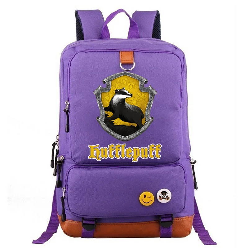 Школьный Рюкзак Hufflepuff Slytherin Gryffindor для мальчиков и девочек, женский рюкзак, школьные сумки для подростков, Холщовый мужской студенческий рюкзак - Цвет: 02