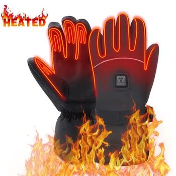 

Winter Electric Battery Powered Heated Gloves Rechargeable Waterproof thermal Heating Bicycle Driving Heated hands Gloves 7.4V