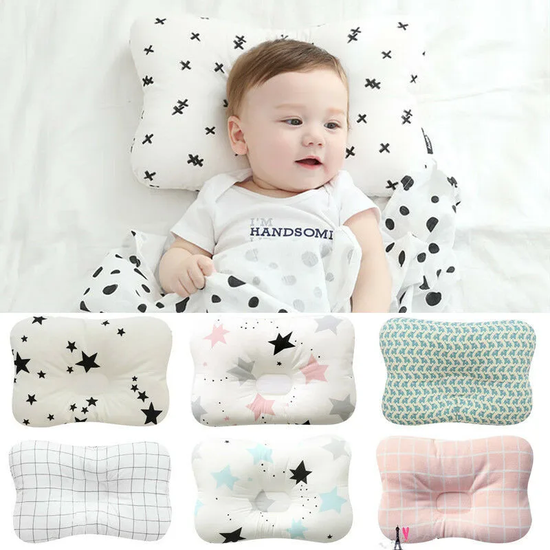 Newborn Baby Infant Cotton Pillow Positioner Prevent Flat Head Anti Roll ONE
