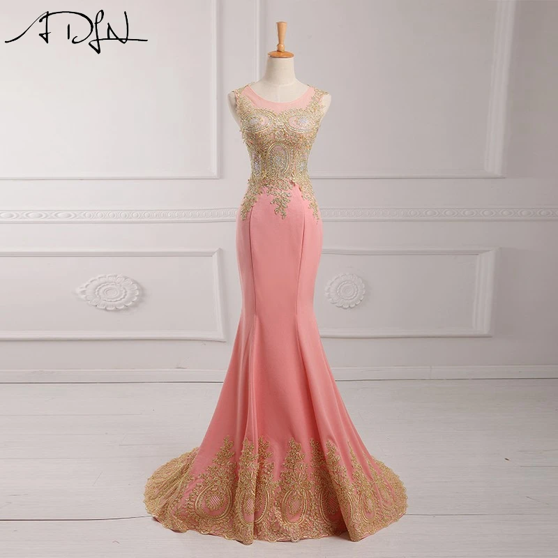ADLN Hot Pink 2018 Evening Dress Floor Length Applique Beaded Sequins ...