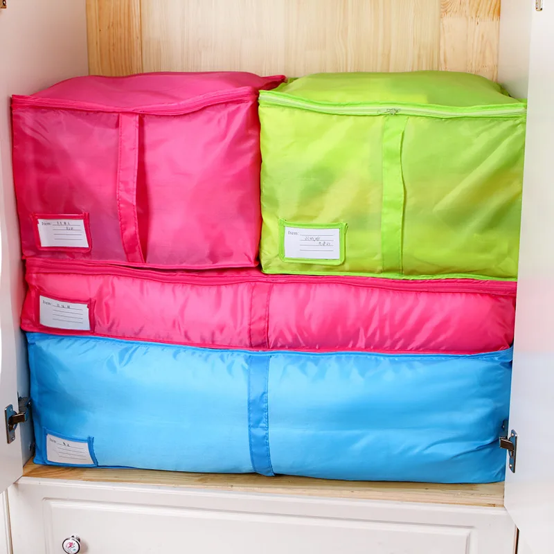 Многоцветная стеганая сумка для хранения одежды, домашняя переносная сумка для хранения под кроватью, шкаф для хранения, качественный багаж, органайзер для одежды из ткани Оксфорд