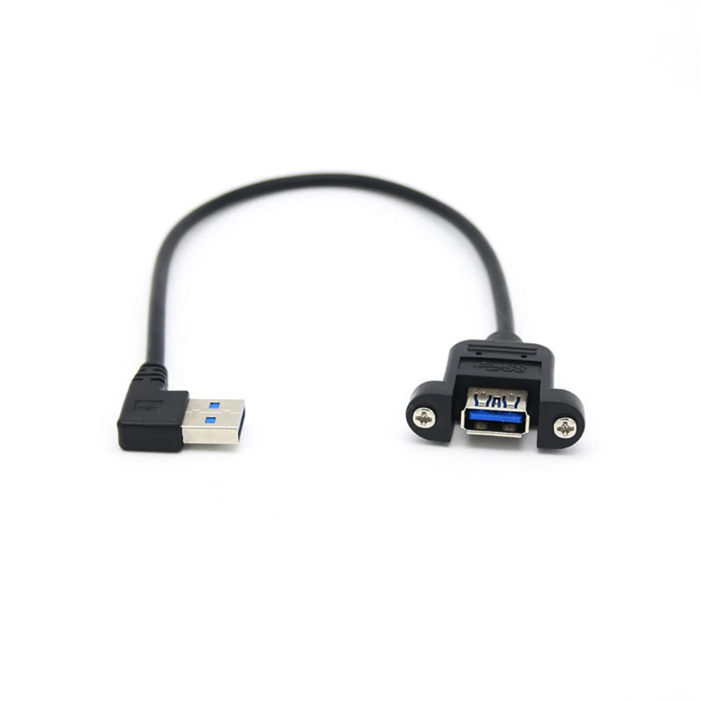 30 см USB 3,0 A Женское крепление на панель к USB A мужской 90 градусов вверх и вниз и левый и правый угол кабель-удлинитель для компьютера хоста