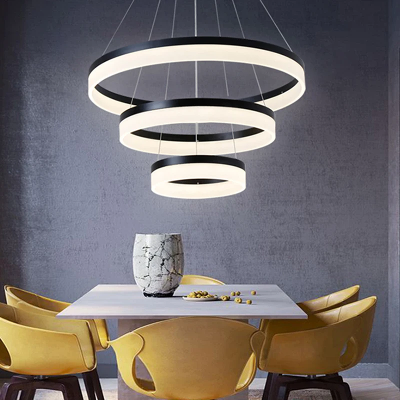 

Factory Price led pendant lights Modern Arcylic LED Ring Suspension Circle Light Free Shipping