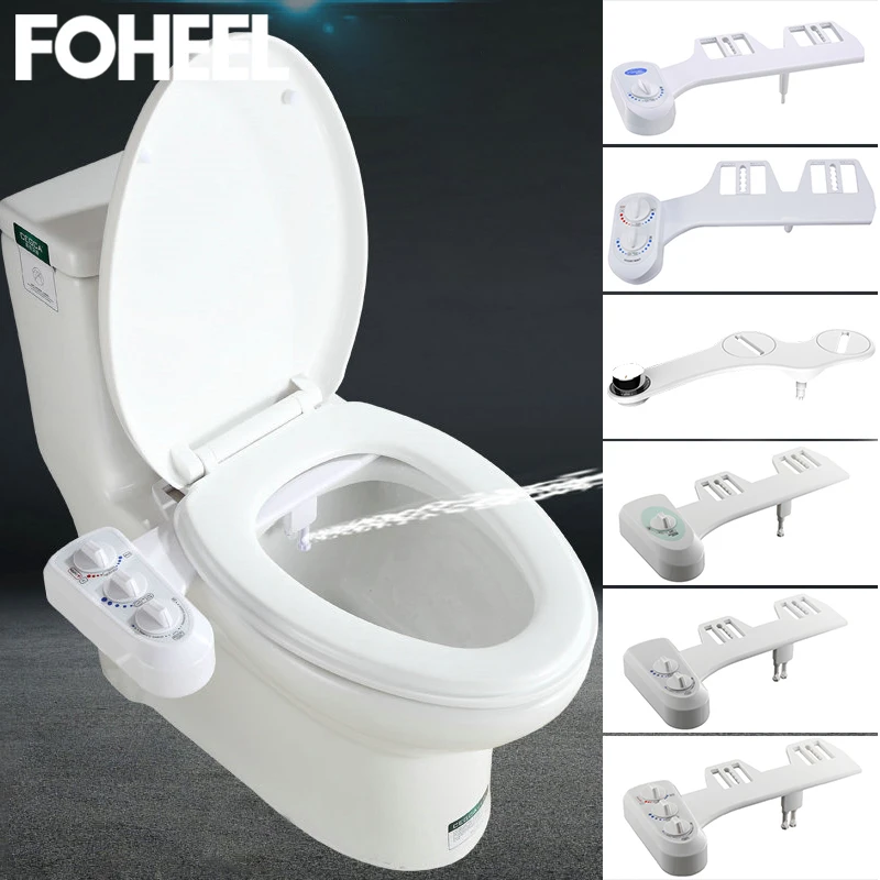 Günstige FOHEEL Nicht Elektrische Wc sitz Bidet Heißer Kaltes Wasser Badezimmer Muslim Shattaf Waschen Bidet Sprayer Selbst Reinigung Düse
