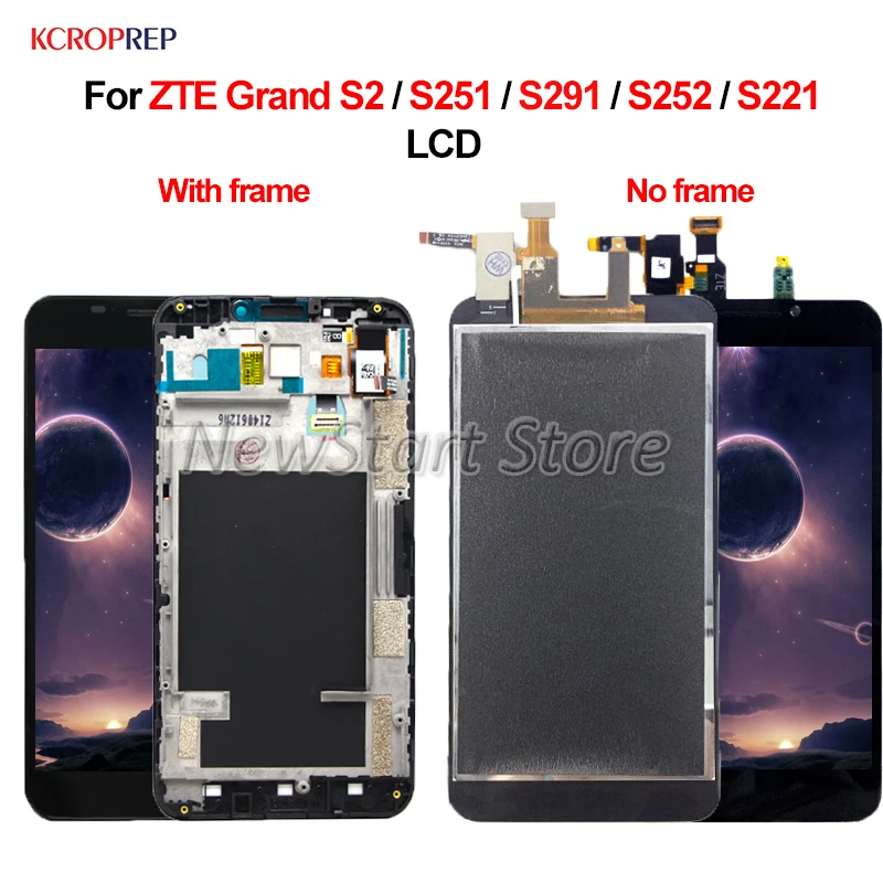 For ZTE Grand S2 S 2 S II LCD Display Touch Screen Digitizer Assembly  Accessory 5.5" For ZTE S2 S 2 S II S251 S291 S252 S221 lcd