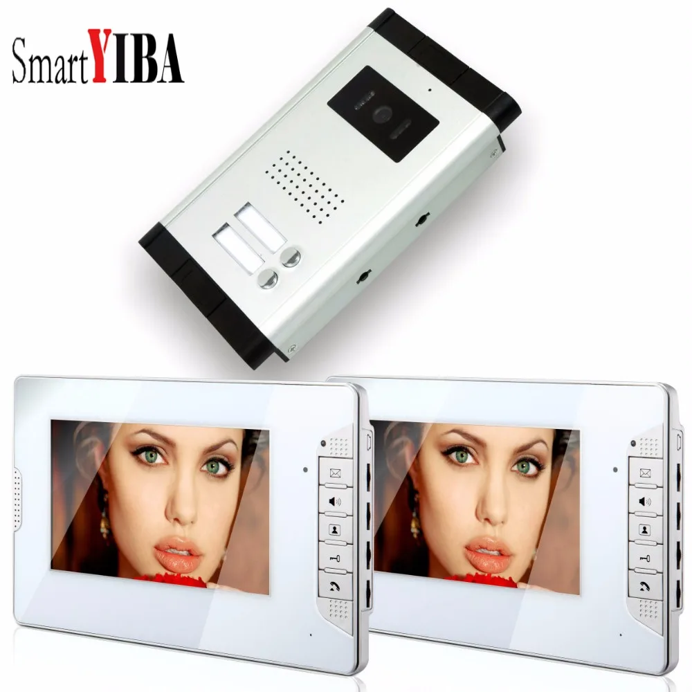 

SmartYIBA 7" 2 Units Apartment/Flats Video Doorphone Home Video Entry Doorbell Kit With 2 Calling Button IR Camera Intercom