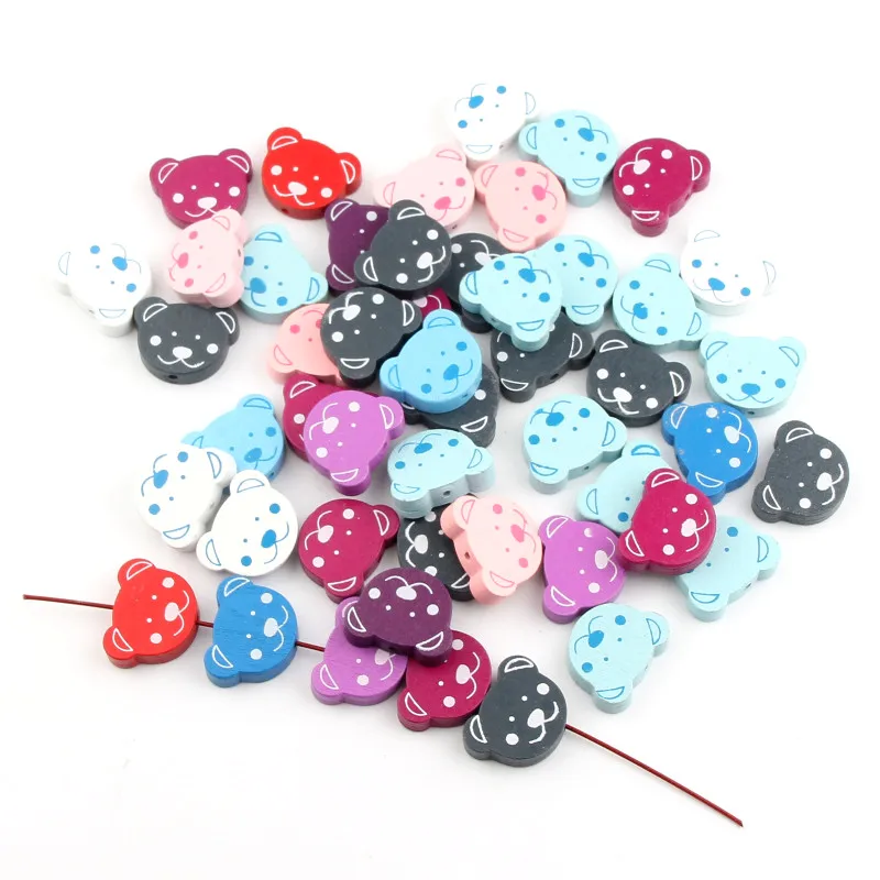 20 шт. деревянные бусины в форме головы медведя 24 х19 мм|beads for jewelry making|wooden beadsbeads |