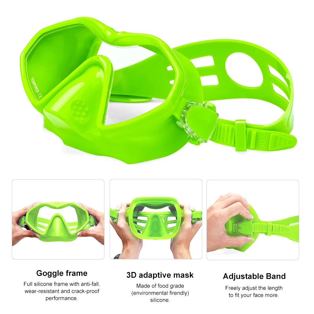 Профессиональная маска Skuba для дайвинга, жидкие силиконовые очки для плавания, оборудование для водных видов спорта с антизапотевающим цельным объективом