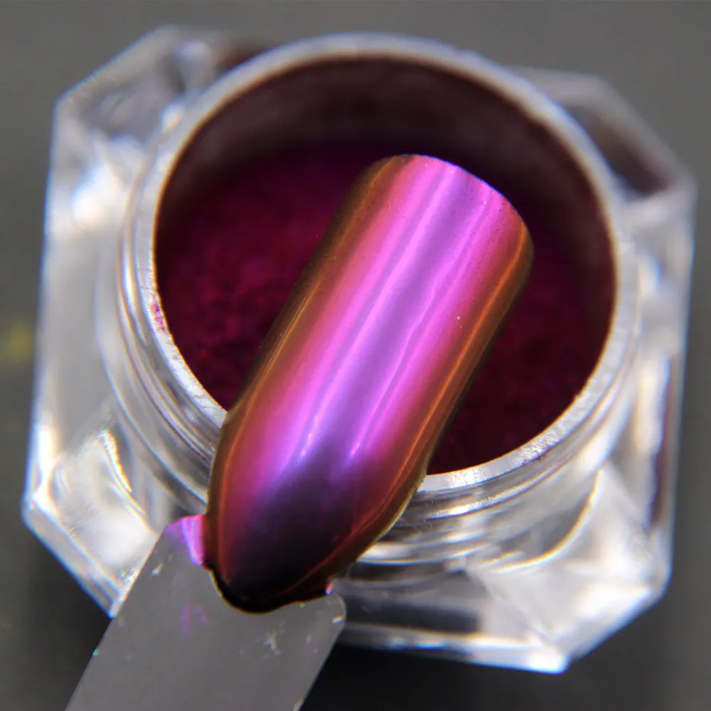 

1 gram Chameleon Powders Unicorn Mirror Nail Pigment Chrome Nail Glitters Purple Pink Gold Multi-chrome Mica Pigment Decoration
