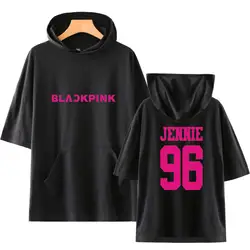 BLACKPINK Дженни 96 Корея Девушки вентиляторов группы футболки Для женщин/Для мужчин Кепки Рубашка с короткими рукавами Карман Поп хип-хоп