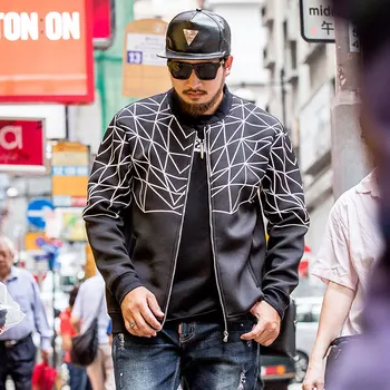 

New large size men's winter Padded cotton padded warmth and fat increase loose Baseball jacket Black jacket Size 2XL- 6XL 7XL