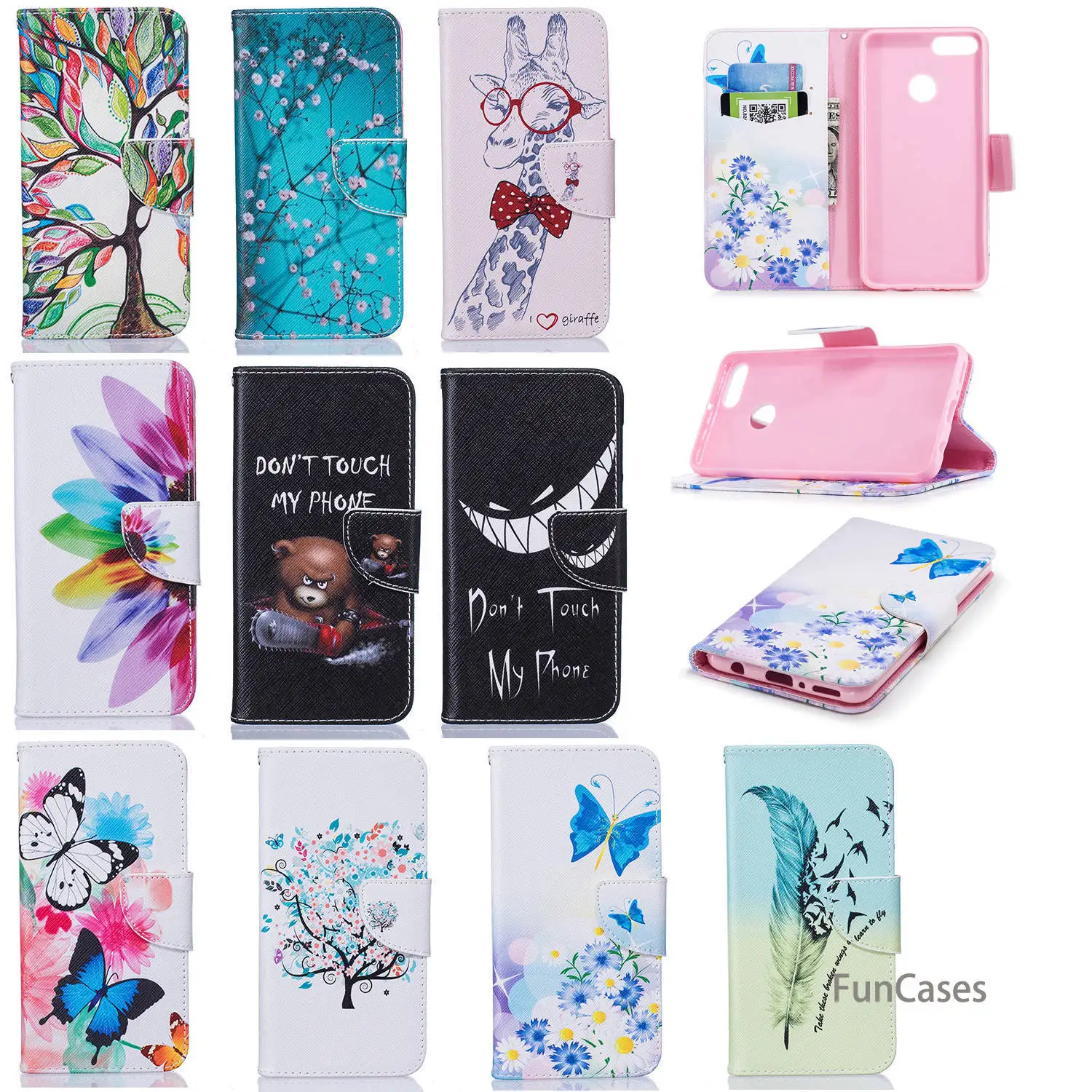Custodia Per Cellulare Flip Plum Blossom Per Coque Custodia Per Clip Per Fondine Huawei Y9 2018 Custodia In Silicone Ajax Per Huawei Ascend Y9 2018
