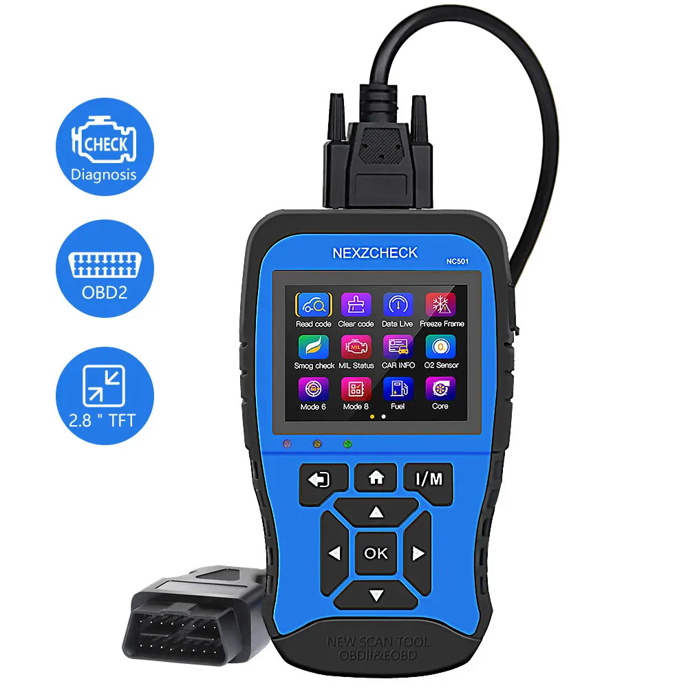 HUMZOR NexzCheck NC501 OBD2 EOBD сканер для универсальных транспортных средств считыватель кодов диагностический инструмент Улучшенный OBD 2 автоматический диагностический инструмент