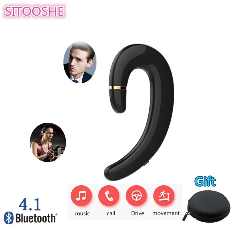 2018 Fashion Business Mini Wireless Bluetooth Earphone Stereo Headset No earplugs Phone Head phones with Mic | Электроника