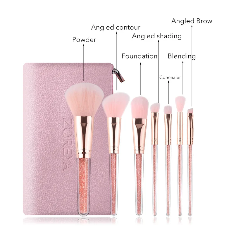7 Branch Crystal Makeup Brush Set Makeup Brush Powder Brow Powder Blush Cosmetic Set Professional Makeup Makeup Tools