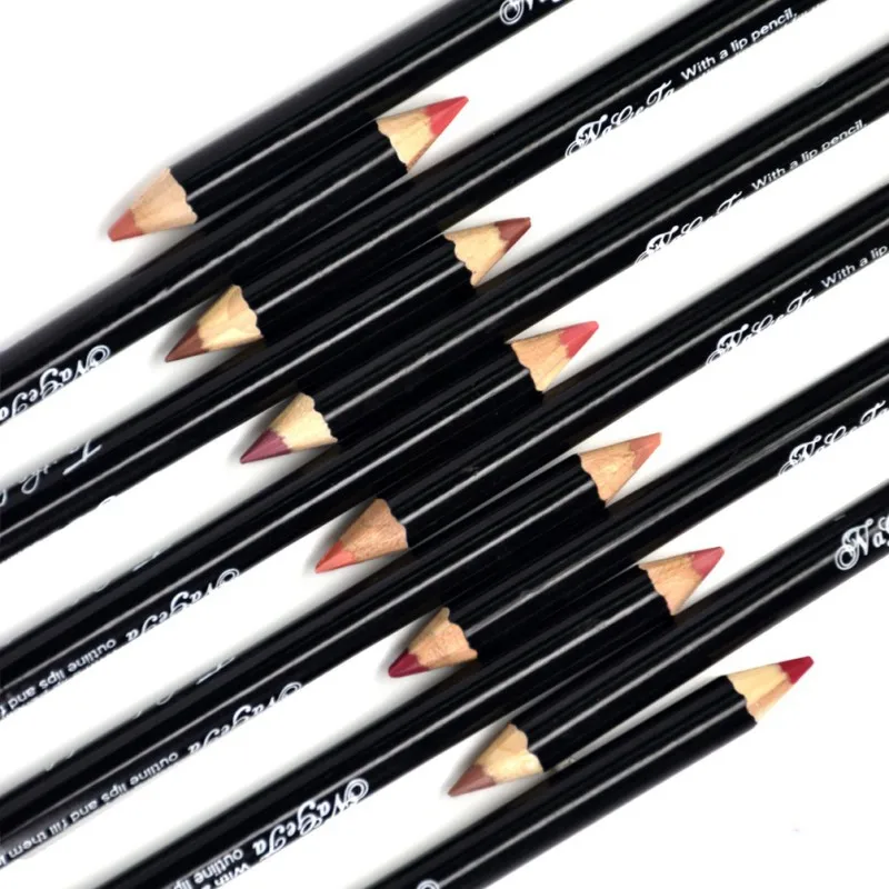 

12 Colors Smooth Color Lip Pencils Matte Lip Liner Pencil Lots Waterproof Makeup Lips Matte Lipstick Lip Liner Pen