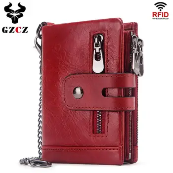 

Wallet Female Fashion Short Coin Purse Women'S Genuine Leather Wallets Zipper Poucht Rfid Women'S Purses Small Clamp For Money