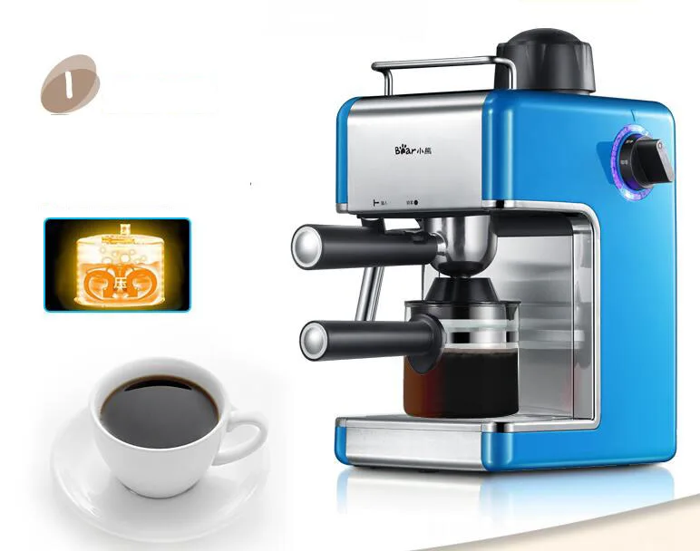 

Bear Automatic Espresso Coffee maker 4 Cup Coffee machine High pressure Steam Espresso machine Milk bubble machine 1000W 15 Bar