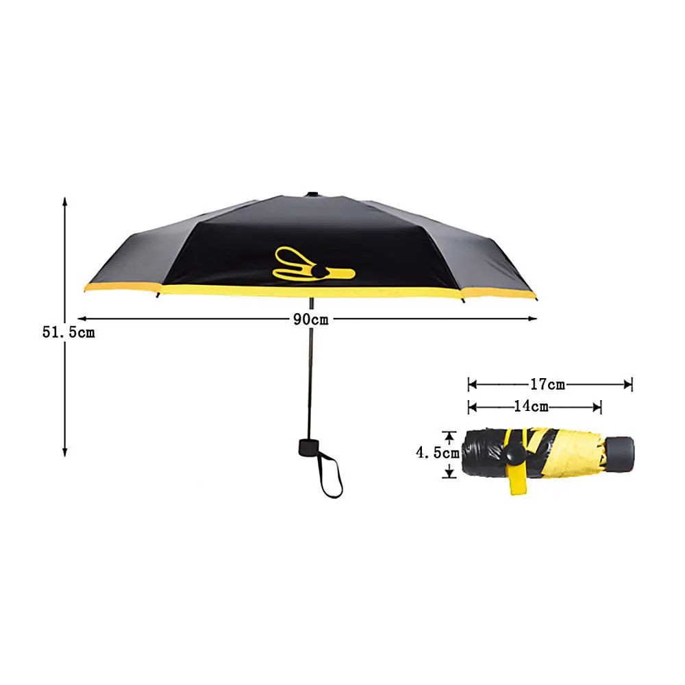 Цветной мини карманный зонтик, модные дождевики, компактный складной дорожный зонтик, светильник, портативный, маленький