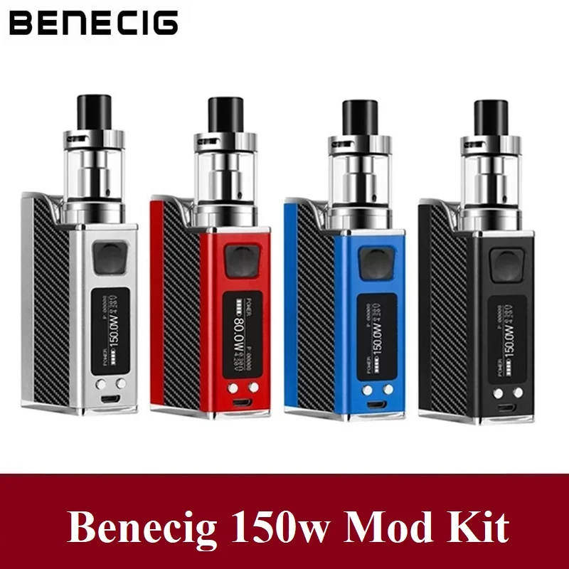 

Benecig 150w E Cigarette Starter Kit 1500mAh Battery Vape Mod Box Big Vapor E Smoker Vaper Electronic Cigarette Hookah Vaporizer