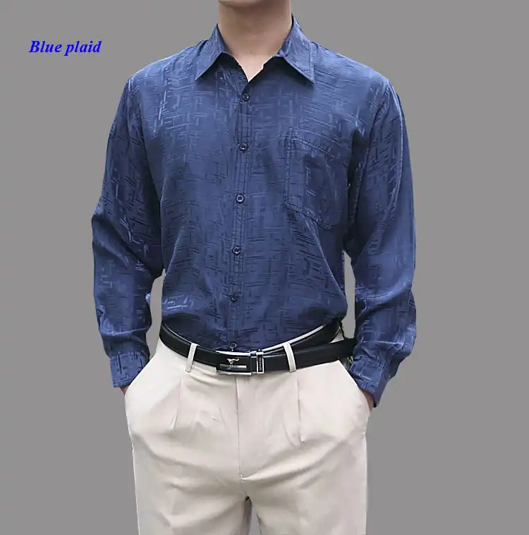 Camisa de seda pura masculina Clearance