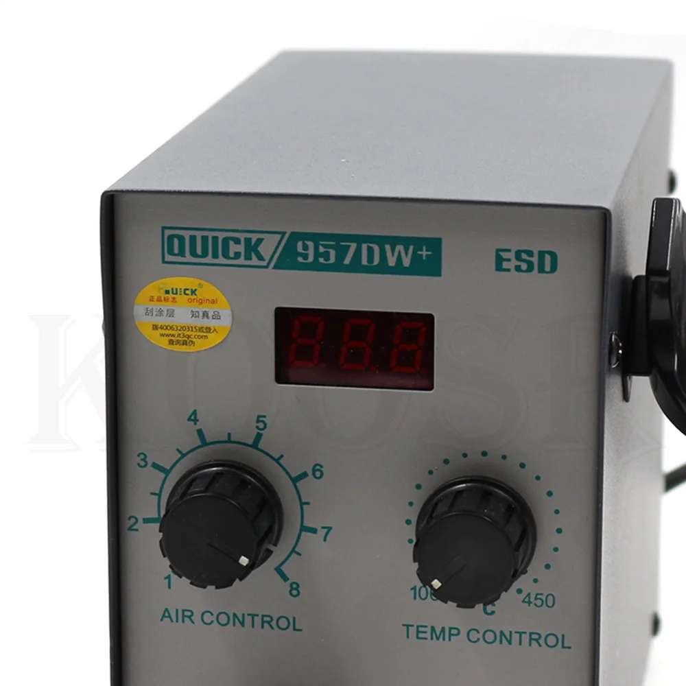 220V обновления быстрая 957DW+ светодиодный Дисплей Регулируемая горячий воздух Тепловая пушка с винтовой Ветер 400 Вт SMD паяльная станция с 3 воздушные сопла