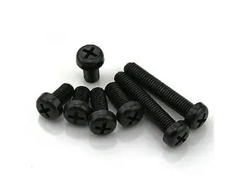 

Free Shipping 50pcs M8 x 25mm Nylon screws round Phillips pan head screws Black