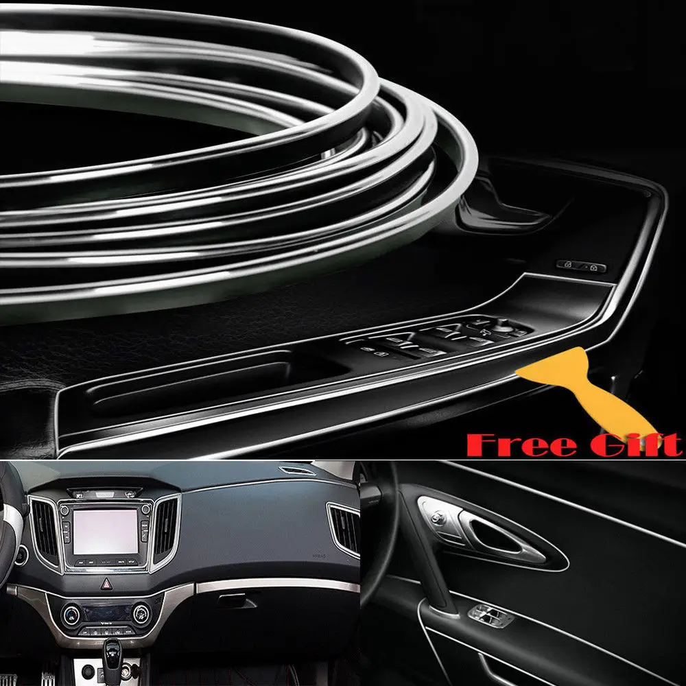 32.8ft/10m Silver Universal Car/Auto Interior Dashboard