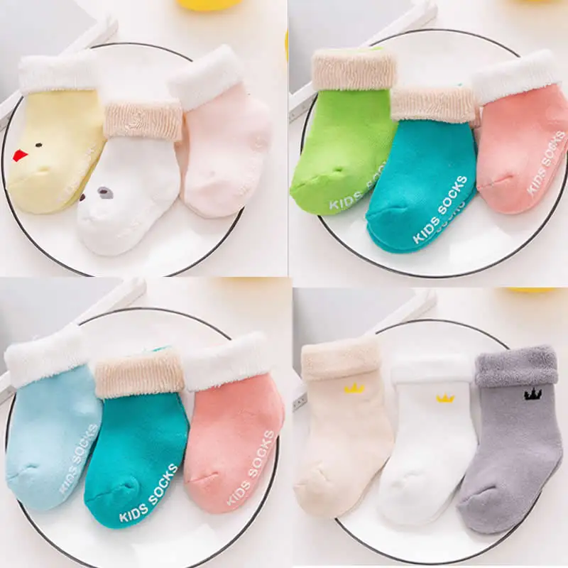 

baby cotton terry socks upset baby socks Non-slip winter warm cotton toddler boy girl Loop velvet Terry winter socks baby cloth