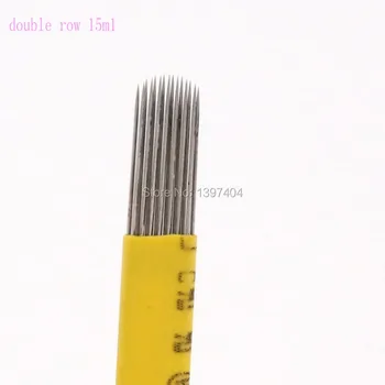 

50pcs Best quality tattoo needle 15m1 DOUBLE ROW Microblading Needles Handmade Tattoo Pen Needles eyebrow tattoo Blades