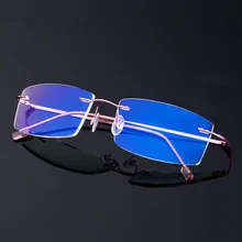 Lightweight Rimless Glasses Frame Memory Titanium Eyeglasses Women Men Square Myopia Optical Glasses Frames Oculos De Grau ee women titanium eyewear frames round frame glasses titanium frame optical glasses oculos de grau clear eyeglasses