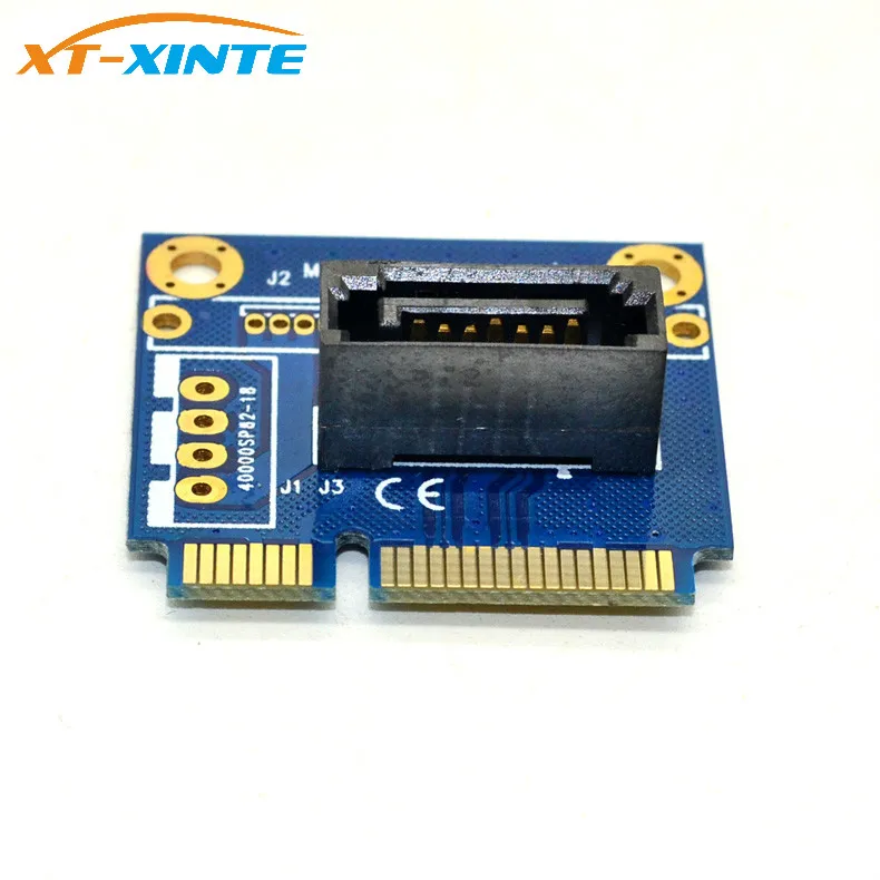 XT-XINTE mSATA-SATA конвертер карты Mini SATA на 7Pin PCI-e плата адаптера расширения половинного размера для 2," 3,5" HDD SSD жесткий диск