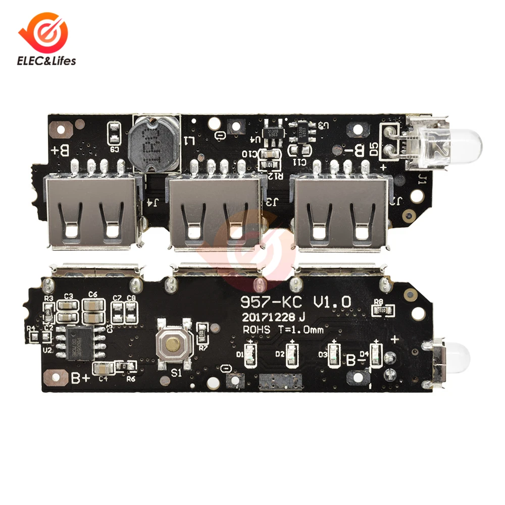 Светодиодный ЖК-дисплей цифровой двойной USB 5V 1A 2.1A мобильный Мощность банка 18650 Литий Батарея Зарядное устройство борту модуль PCB Автоматическая резервная плата